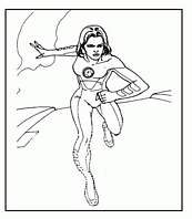 coloriage les 4 fantastiques Sue Storm la Femme Invisible